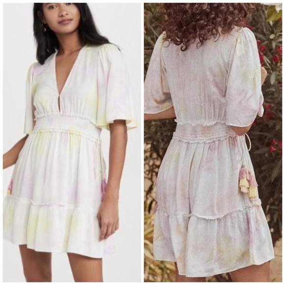 SAYLOR - Maurie Tie-Dye Tassel Mini Dress - Picture 1 of 11